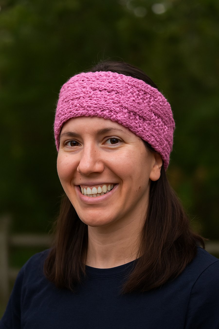 pink earwarmers handknitted headband