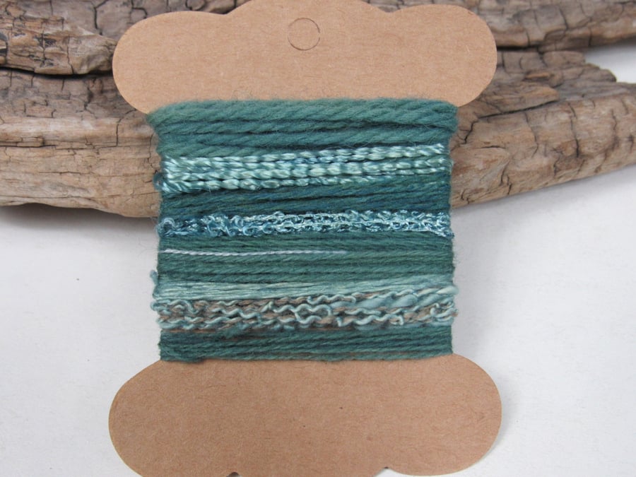 Small Dark Green Indigo Natural Dye Textured Thread Pack