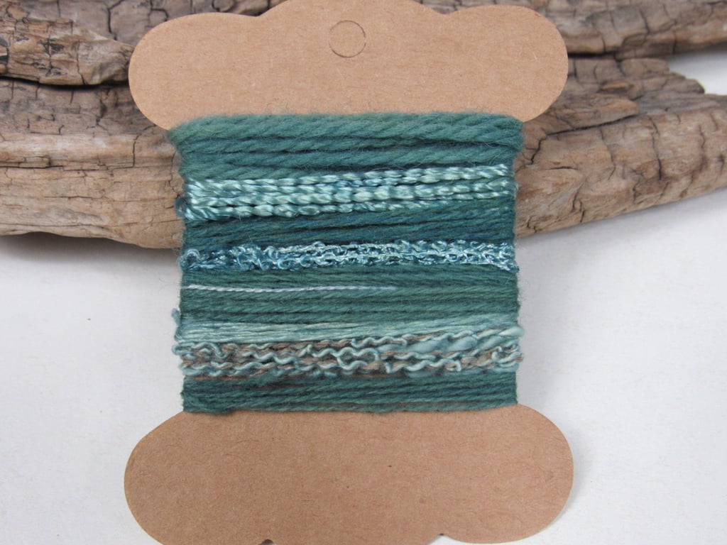 Small Dark Green Indigo Natural Dye Textured Thread Pack
