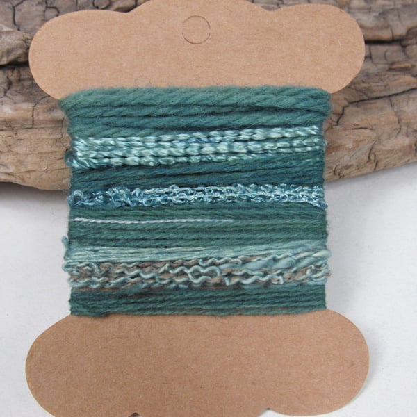Small Green Indigo Natural Dye Textured Thread Pack