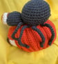 Halloween Decoration Spooky Spider on Pumpkin. Indoor Family Heirloom. Crocheted - Image 6