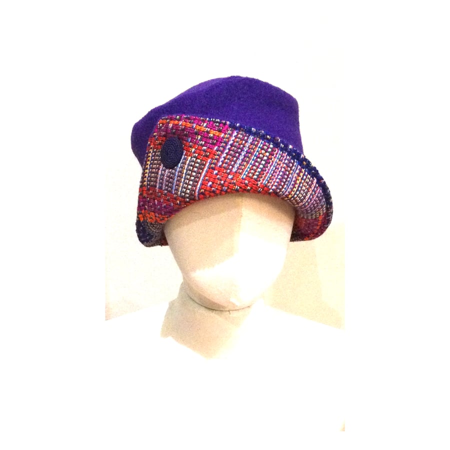 Faye Purple Boiled wool cloche