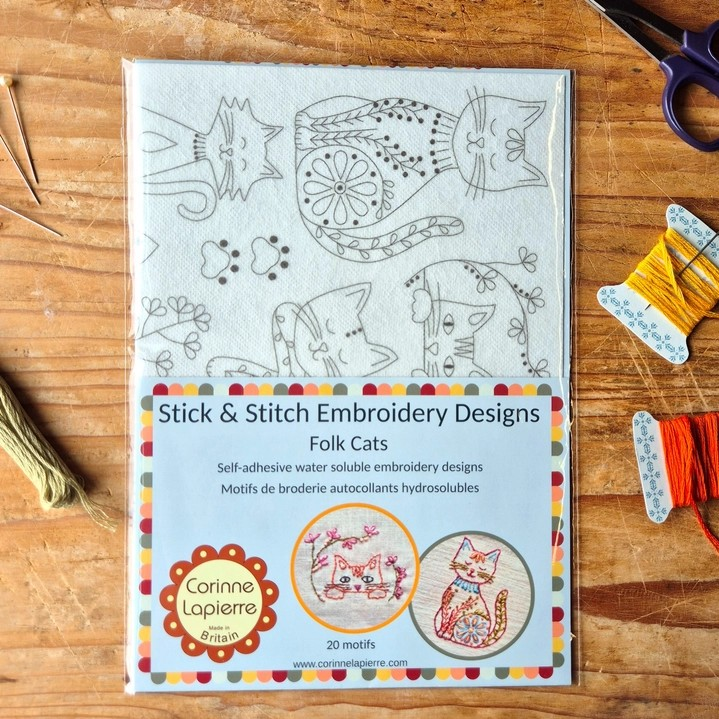 Stick & Stitch Embroidery Folk Cats