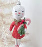 Spun Cotton Snow Lady Hanging Christmas Decoration - Image 3