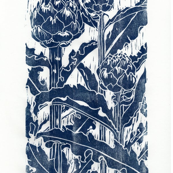 Artichoke Woodblock print