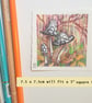Magpie Inkcap Mushrooms, original art miniature, small artwork - Image 6