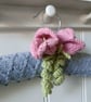 Coat hanger clothes hanger - silver grey with tulips.  - Image 3