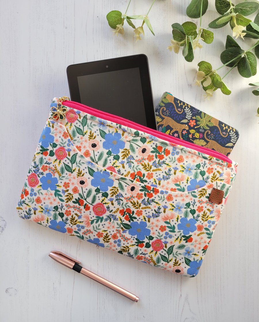 Floral print padded tablet case