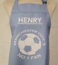 Personalised Football Apron no.1 fan (9-12 yrs) - Made in England.  - Image 9