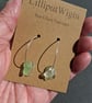 Sea foam and pale green coloured sea glass silver hooped earrings - Image 4