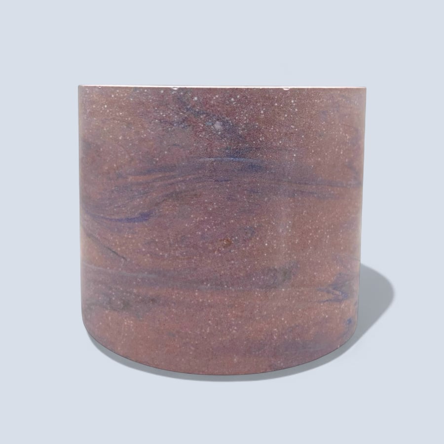 Stormy Sky Plant Pot - Marbled Grey Blue and White Pot Holder