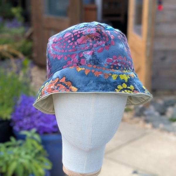 Handmade bucket festival hat.