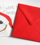 Funny handmade owl Christmas card, Owl I want for Christmas is you, Xmas card - Image 3