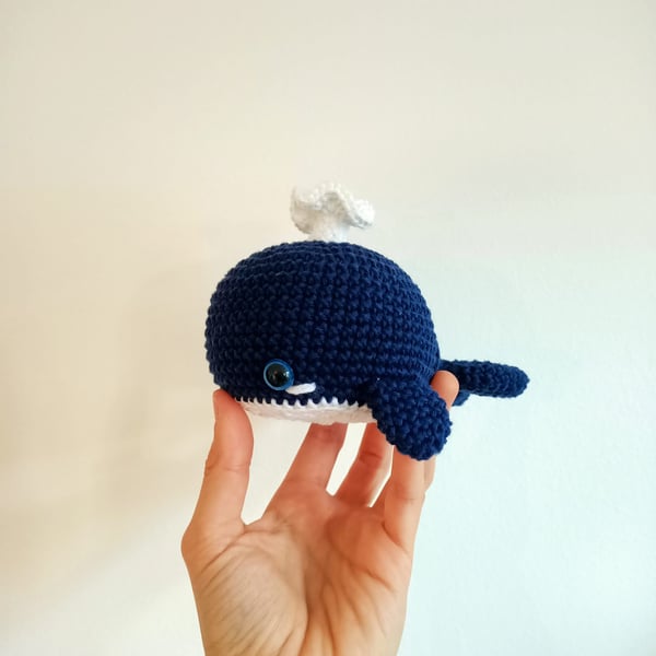 Handmade Crochet Blue Whale Amigurumi Toy