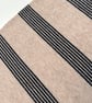 Triangle Scarf in Ecru with Navy ticking stripe - Image 3