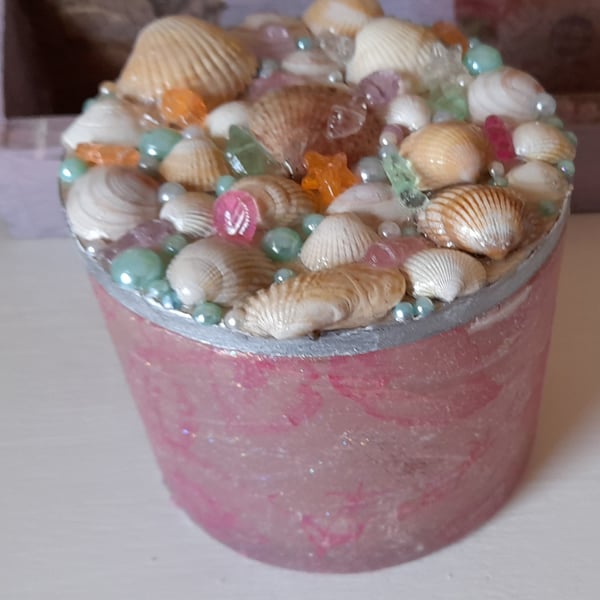 Shell Trinket Box Tealight Holder Bathroom Storage 