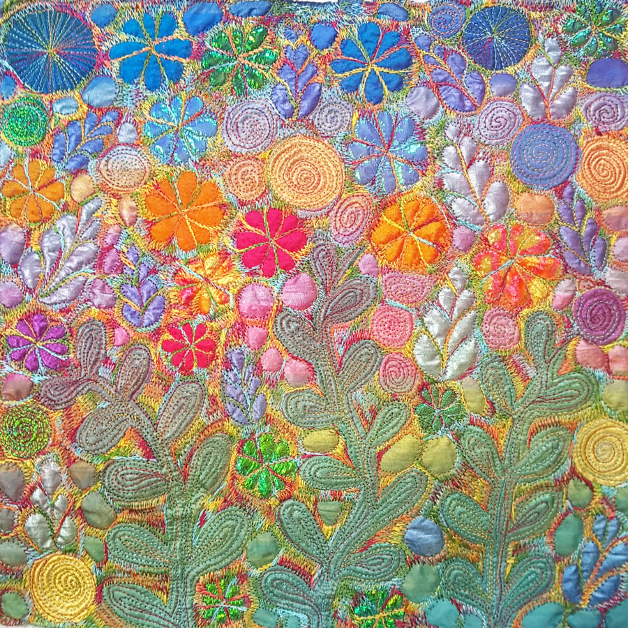 Botanical Wall Hanging Free Machine Embroidery Wall Art