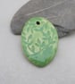 Large Apple Green Sprig Ceramic Pendant - Image 3