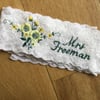 Personalised floral wedding garter