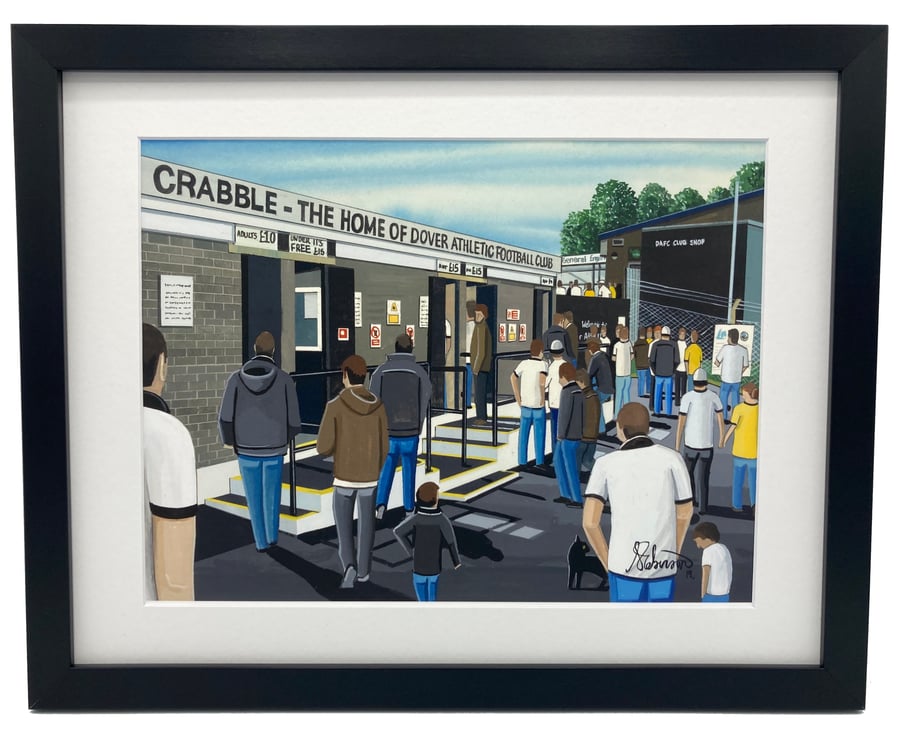 Dover Athletic F.C, Crabble Stadium. Framed, Football Art Print.
