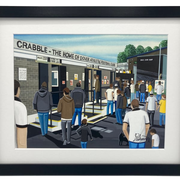 Dover Athletic F.C, Crabble Stadium. Framed, Football Art Print.