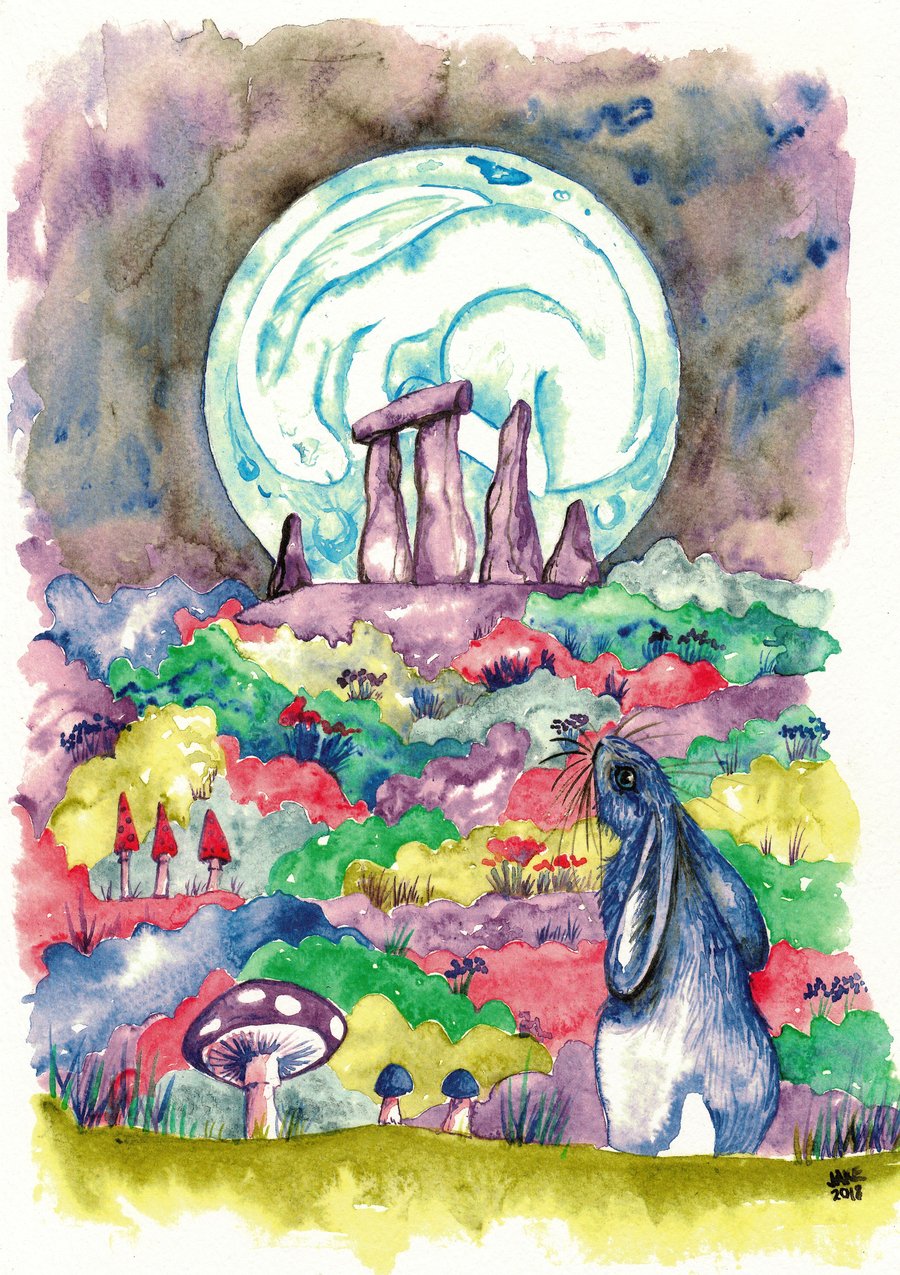 Hare Blue Moon Solstice fine art print