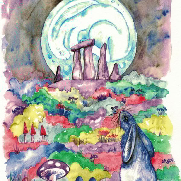 Hare Blue Moon Solstice fine art print