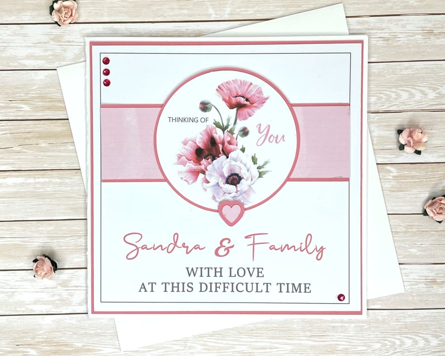 Thinking of You Personalised Sympathy Card