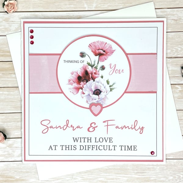 Thinking of You Personalised Sympathy Card