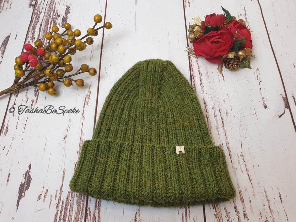 Knitted winter hat, Unisex fashion hat, Alpaca knit hat, 57 - 59 cm