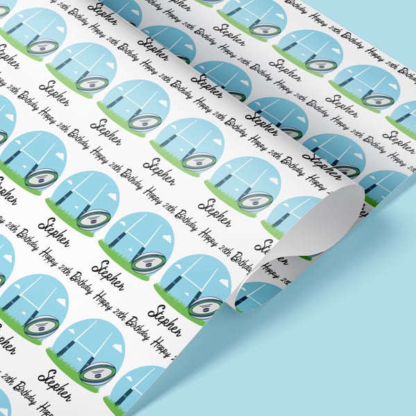 Personalised Rugby wrapping paper