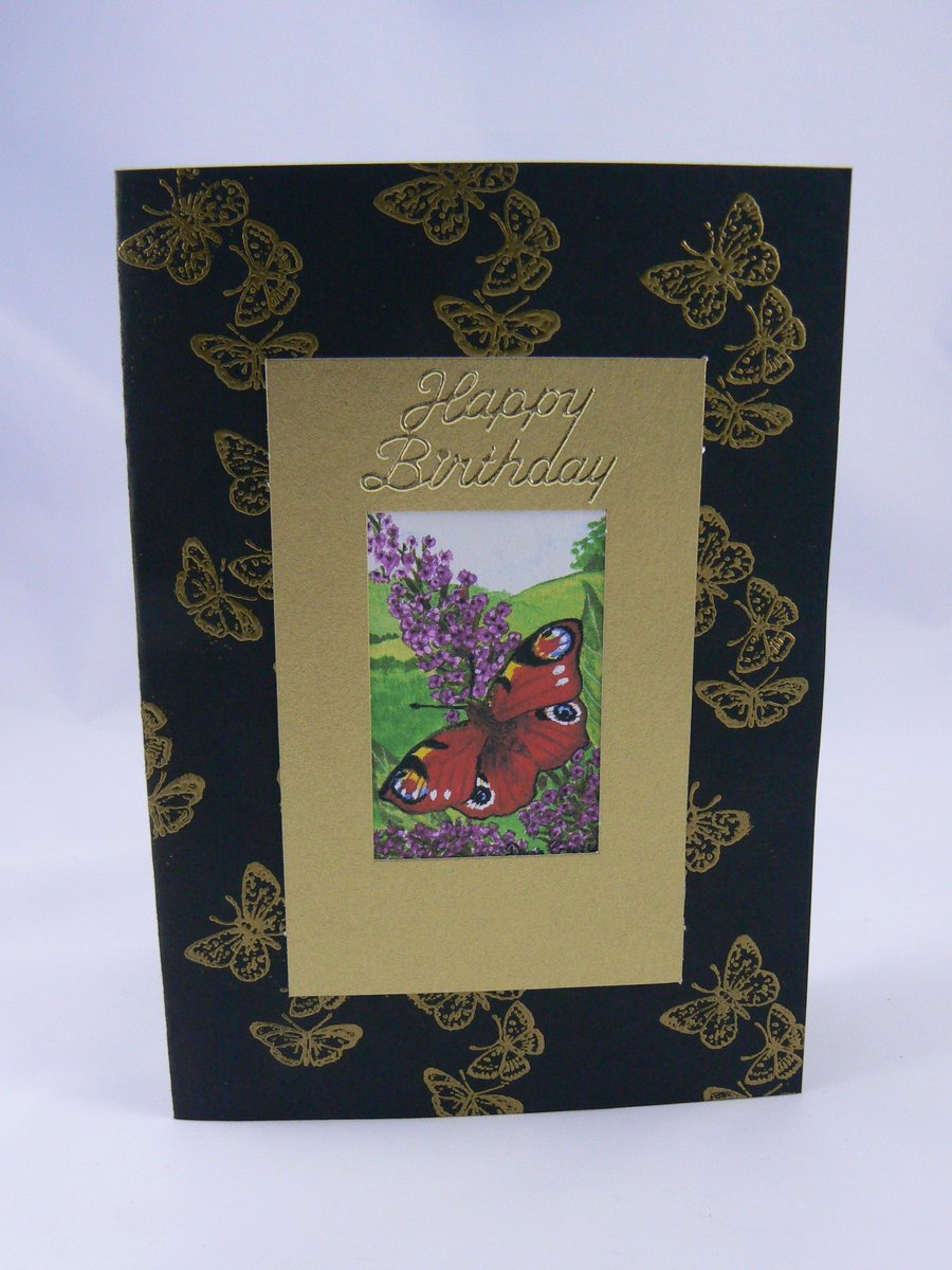 Butterfly on Buddleia  Birthday Card (scented)