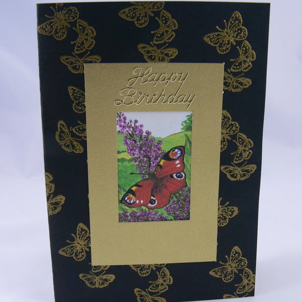 Butterfly on Buddleia  Birthday Card (scented)