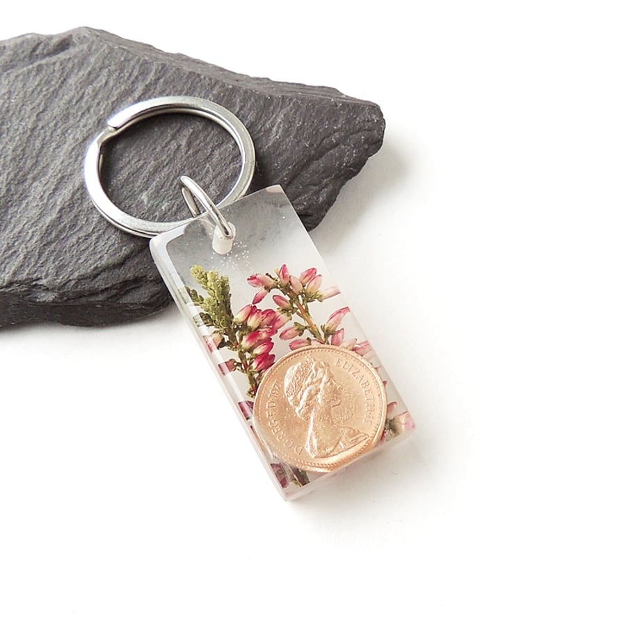 1971 Coin & Heather Keyring  (Seconds)  408a