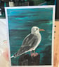 Seagull Painting - Original Acrylic Painting - A4 - FREEPOST - Image 4