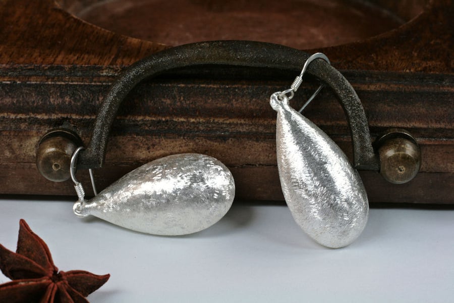 Big Silver Earrings, Silver Dangle Earrings, Sterling Silver Earrings