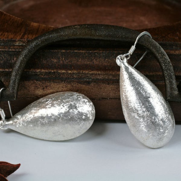 Big Silver Earrings, Silver Dangle Earrings, Sterling Silver Earrings