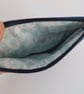 Two-section purse in dark denim and Liberty bird print - Image 4