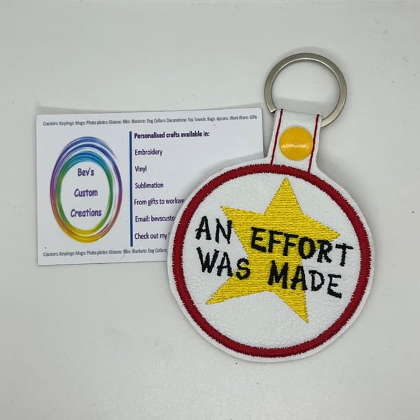 Embroidered an effort was made Keyring 