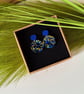 Vibrant Blue Confetti Acrylic Earrings  - Image 2