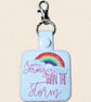 Stronger Than the Storm Keyring - Embroidered Positive Rainbow Bag Charm - Image 6