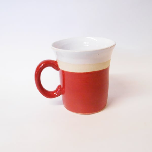 Mug Bright Red glazed stoneware Ceramic.