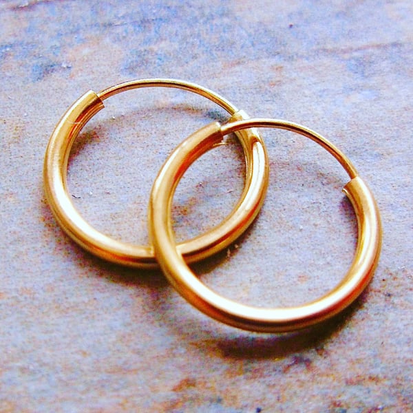 20mm 14ct Gold Hoop Earrings