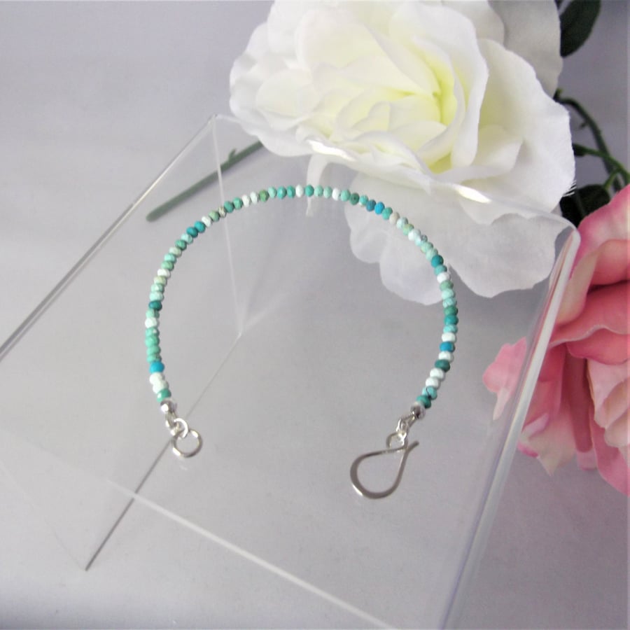 African Turquoise Jasper faceted rondelle bracelet