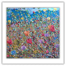 Framed oil painting - countryside - wildflowers - landscape - Scottish landscape