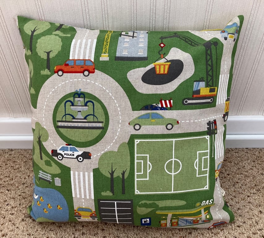 Road Map Cushion, Novelty Cushion, Handmade in the UK