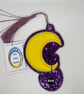 Moon and spider Embroidered Bookmark,  