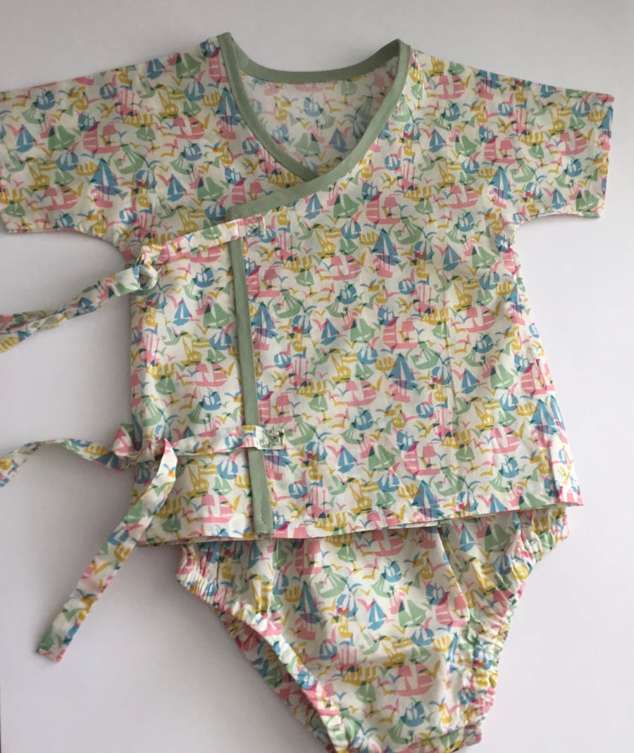 Baby Kimono with Nappy Cover in Liberty Cotton Tana Lawn