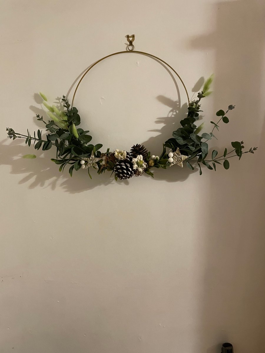 Christmas Wreath in White & Greens