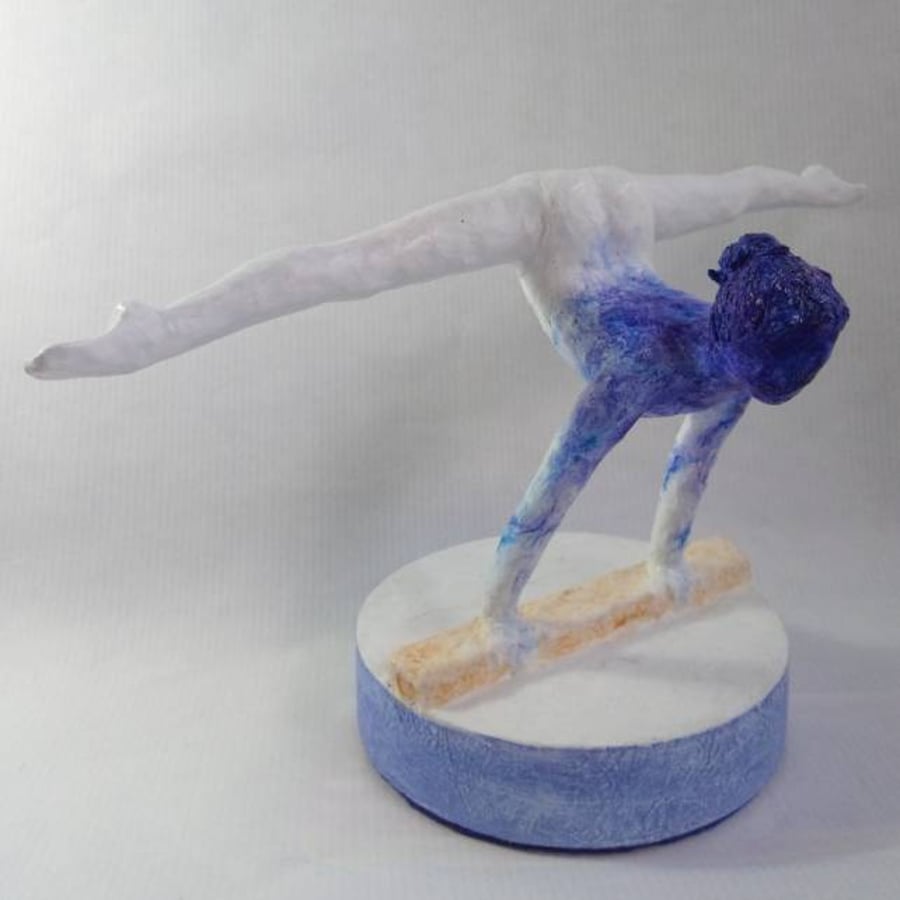 Hold It! - sculpture of gymnast on beam, 12cm high including base